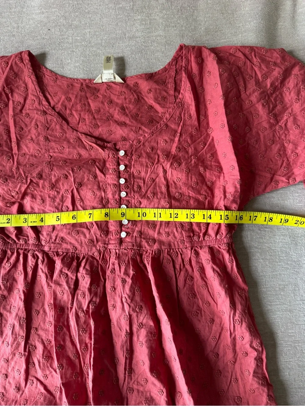 Banana Republic Pink Swiss Dot Peasant Blouse Medium Boho Cottagecore Cotton Top